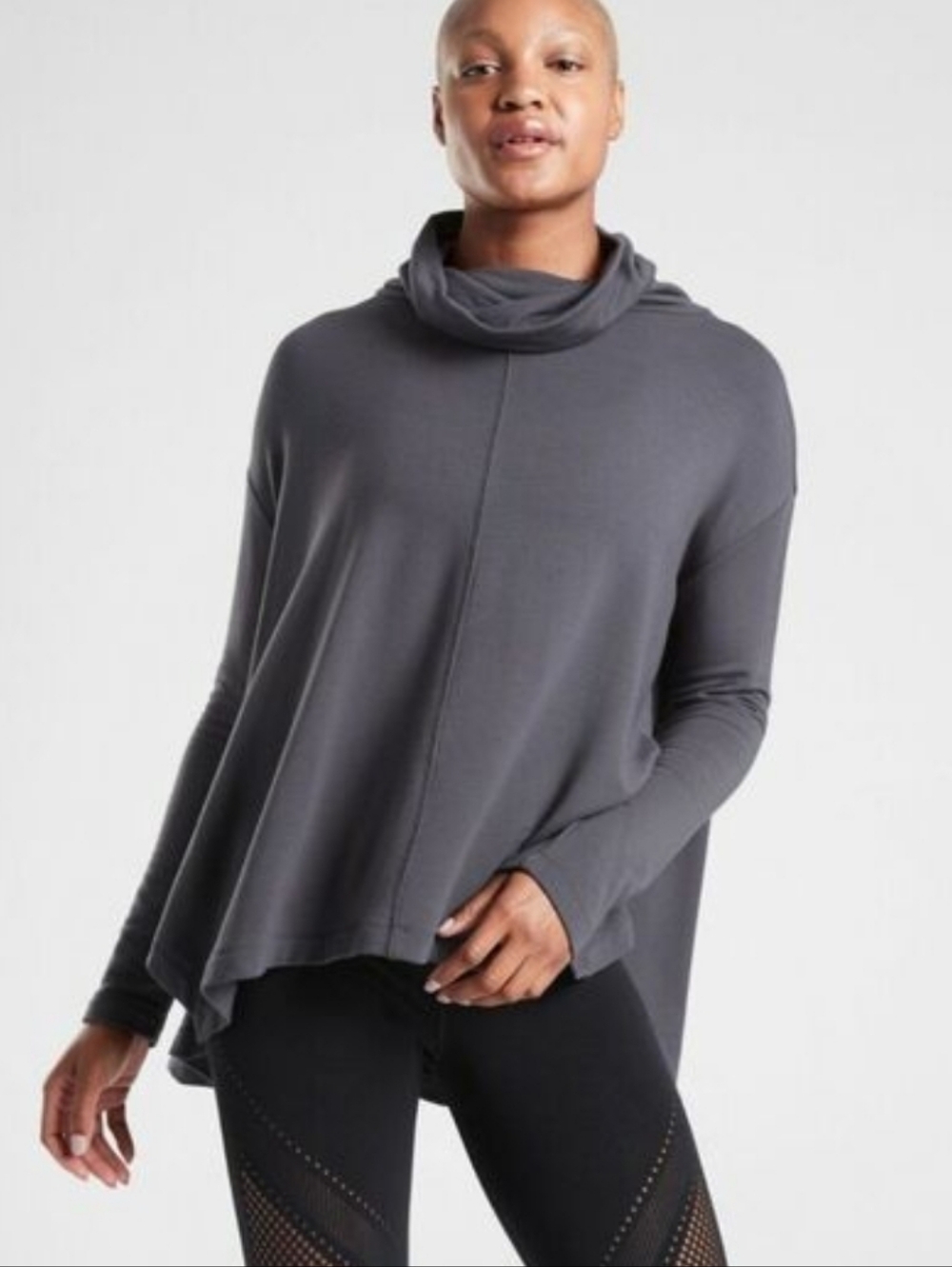 Athleta Ethereal Brushed Flannel Turtleneck Top Sweater M